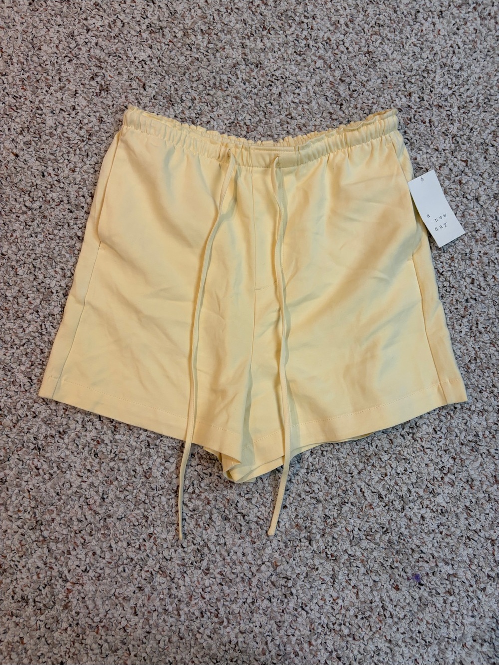 a new day Light Yellow High Waist Drawstring Shorts